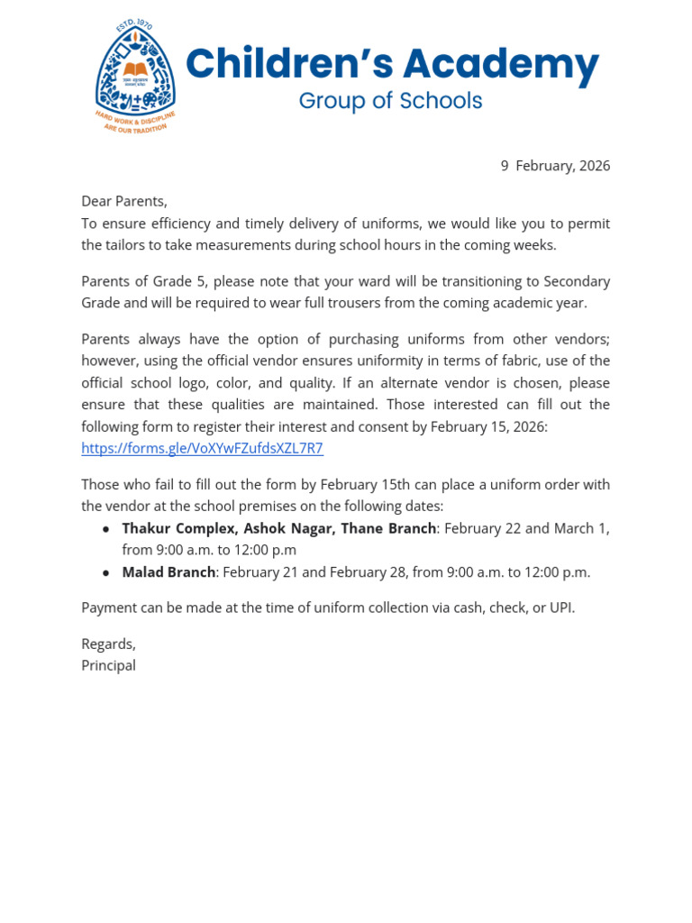 Uniform For Current Grade 1-9-2026-27 | PDF