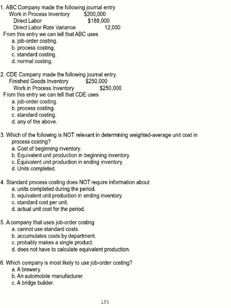 Process Costing With Answer | PDF | Cost Of Goods Sold | Logistics