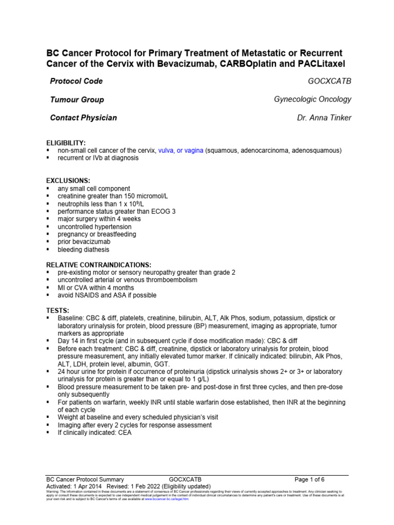 Gocxcatb Protocol | PDF | Thrombosis | Clinical Medicine