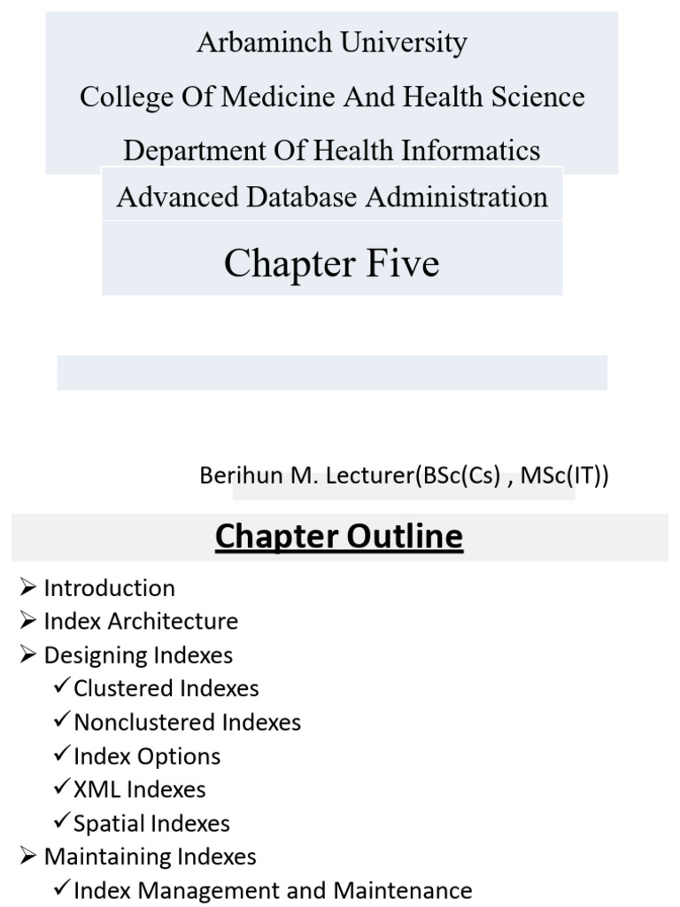 5 CH 5. Designing SQL Server Indexes Unlocked | PDF | Database Index ...