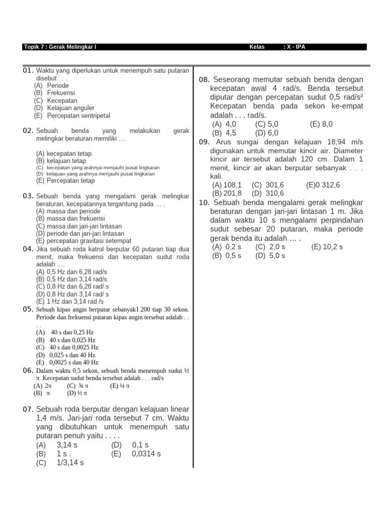 Topik 7 Kelas X | PDF