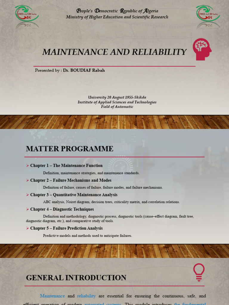 Maintenance and Relibility Chapter1 | PDF | Reliability Engineering ...