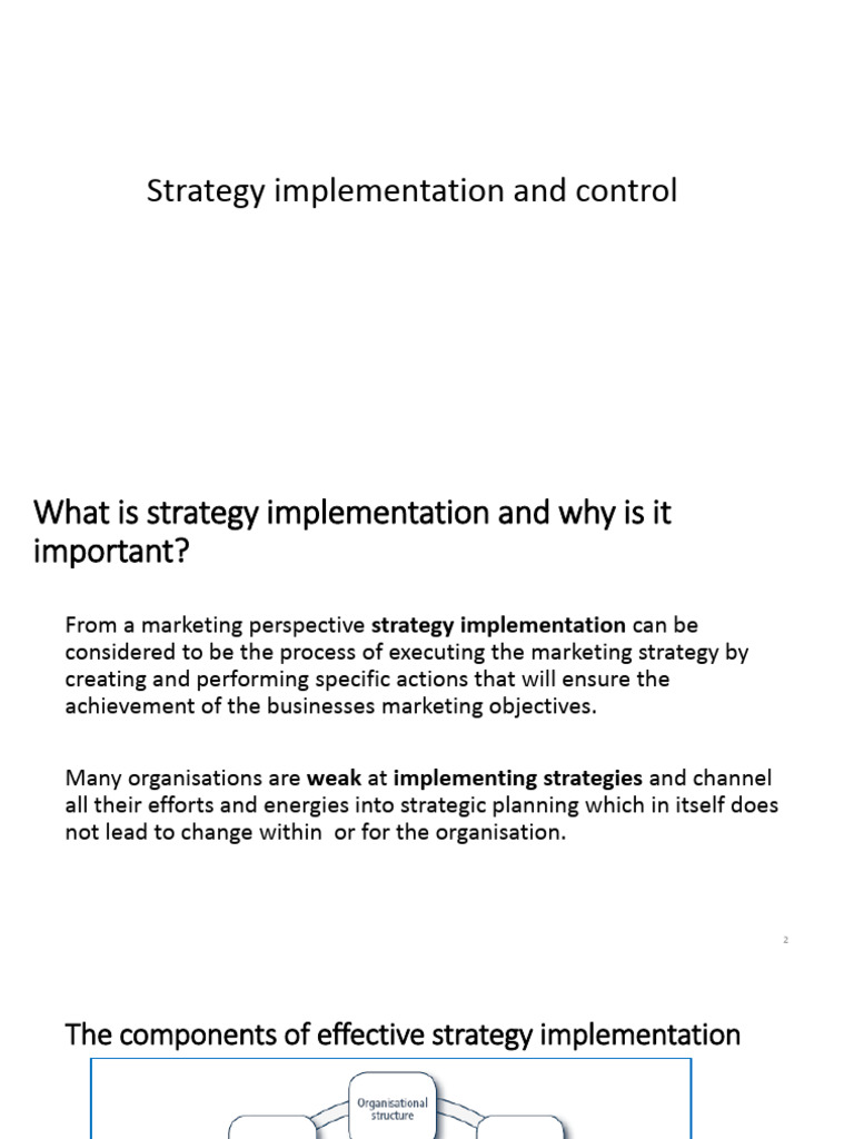 Strategy Implementation and Control 2 | PDF | Evaluation | Marketing