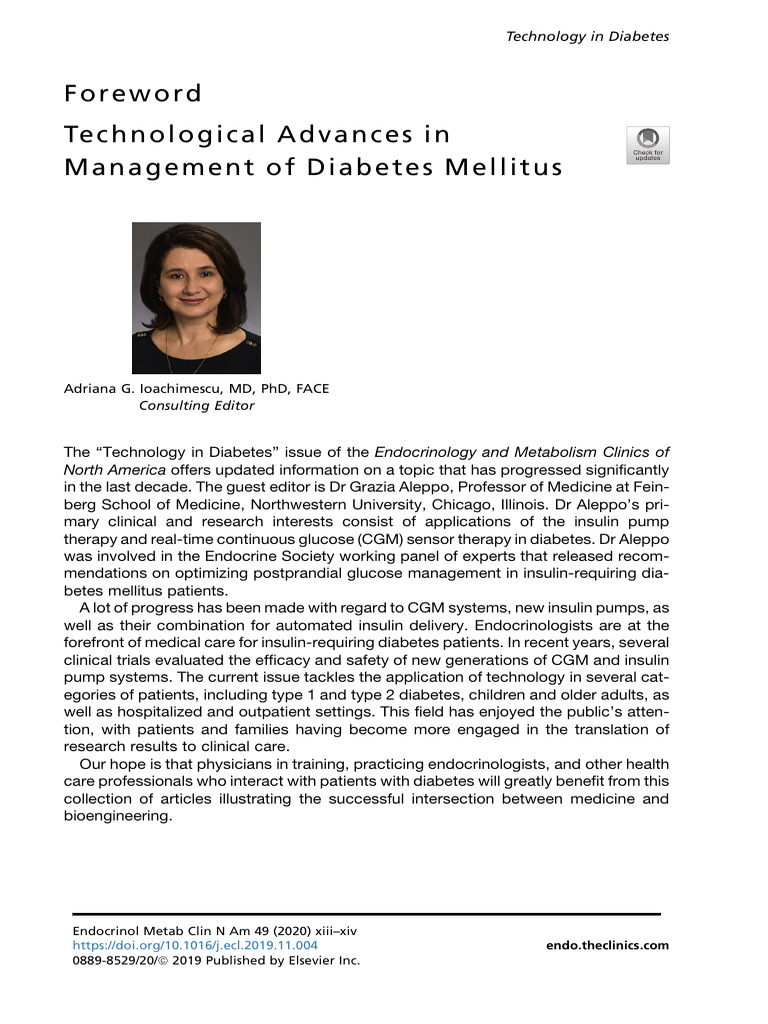 Technological Advances in Management of Diabetes M | PDF | Diabetes ...