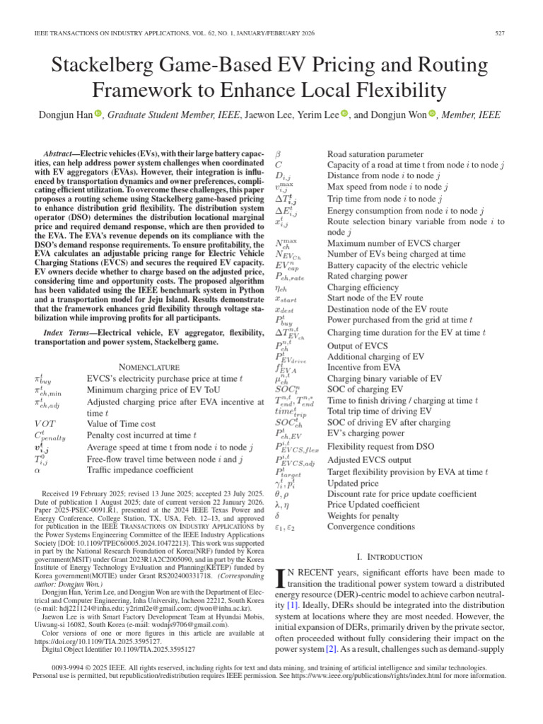 Stackelberg Game-Based EV Pricing and Routing Framework To Enhance ...