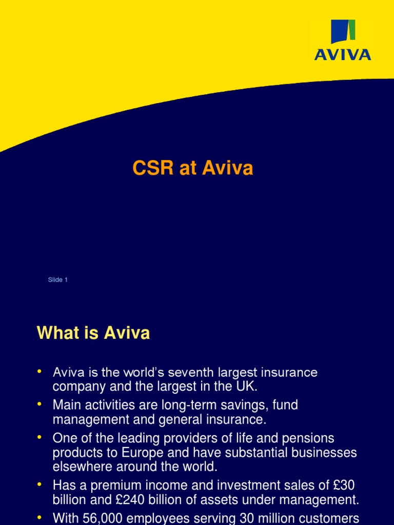 Aviva's Corporate Citizenship Overview | PDF | Corporate Social ...