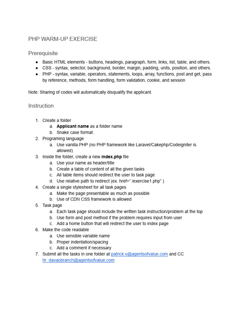 Coding Exercise v1.3 | PDF | Php | Computer Engineering