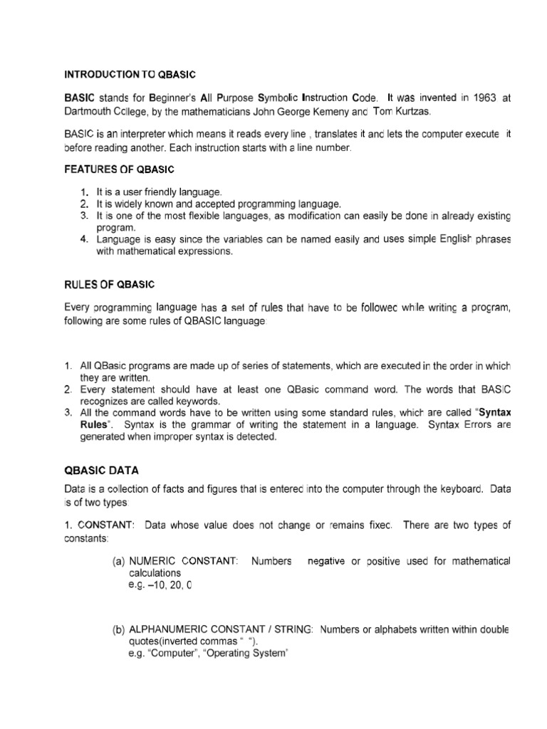 Q Basic | PDF