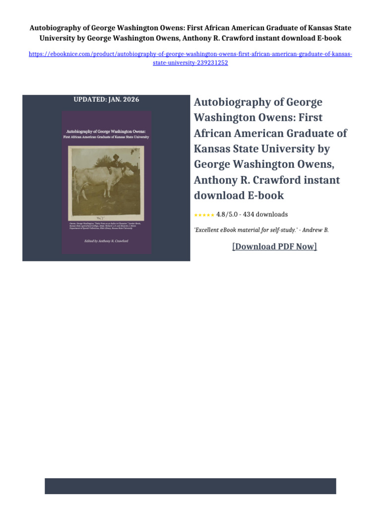 Autobiography of George Washington Owens: First African American ...