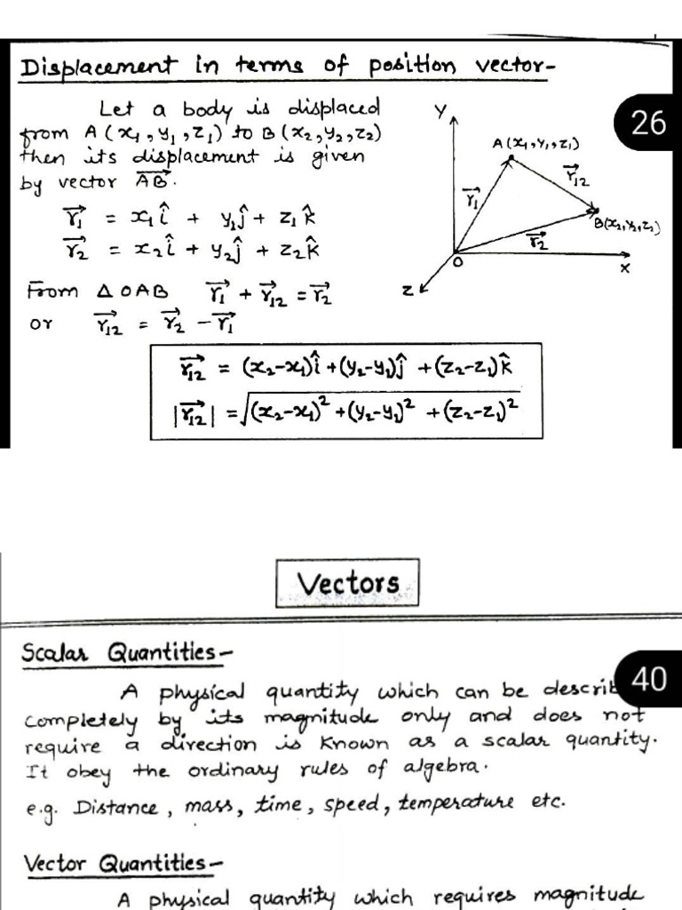 Motion in Plane Notes | PDF