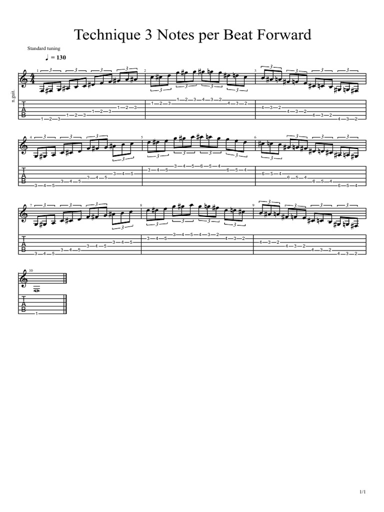 Technique 3 Notes Per Beat Forward | PDF
