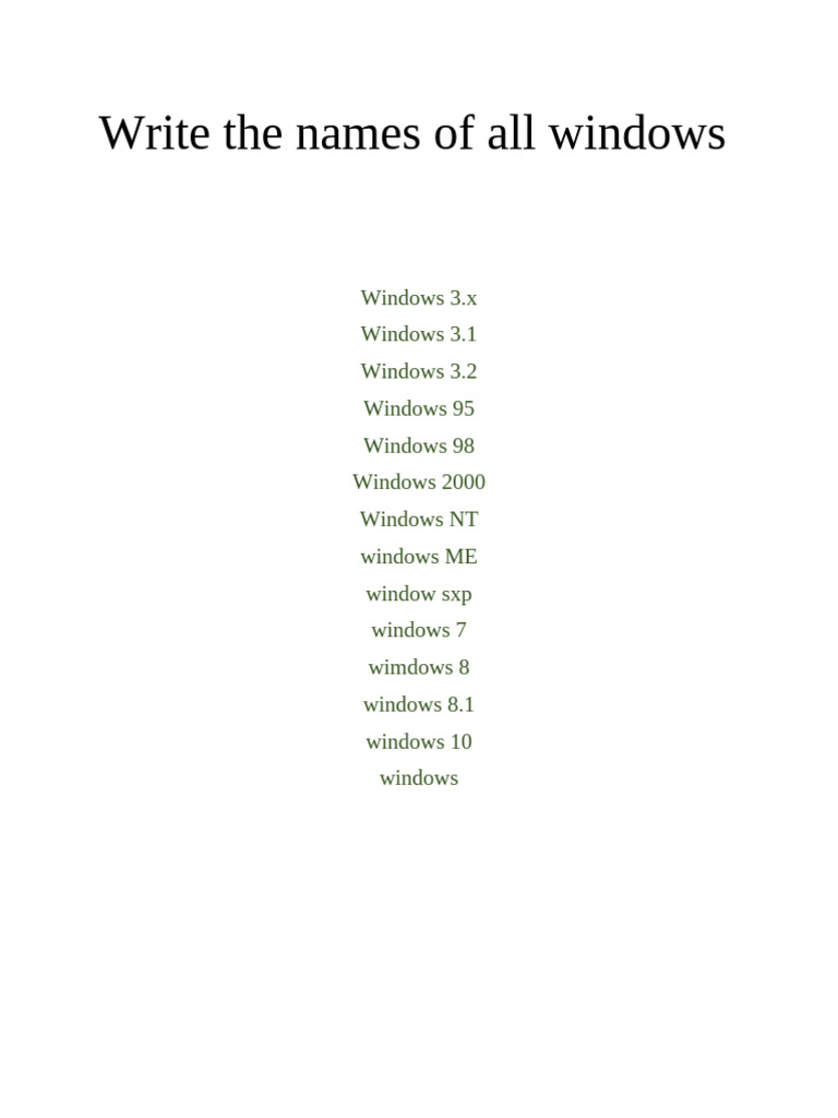 All Windows | PDF