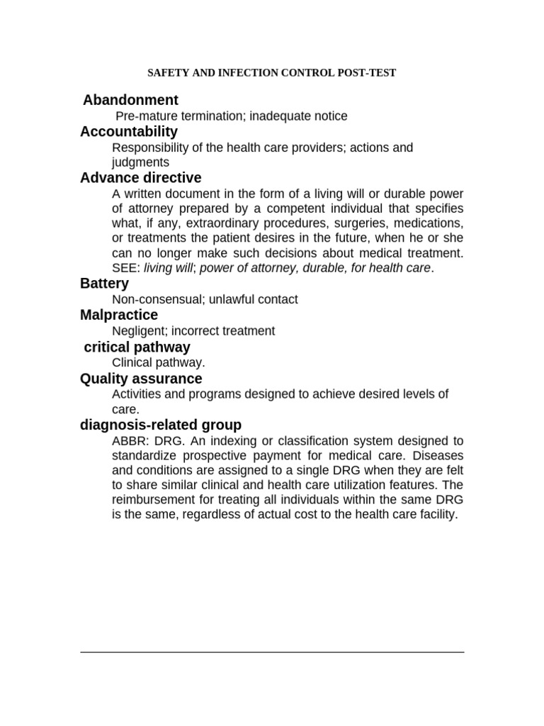 Lesson 2 Safety and Infection Control Post-Test | PDF | Methicillin ...