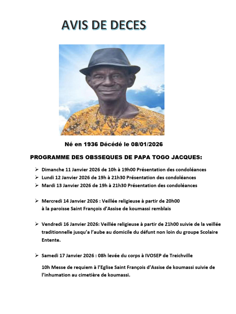Programme Obseque | PDF