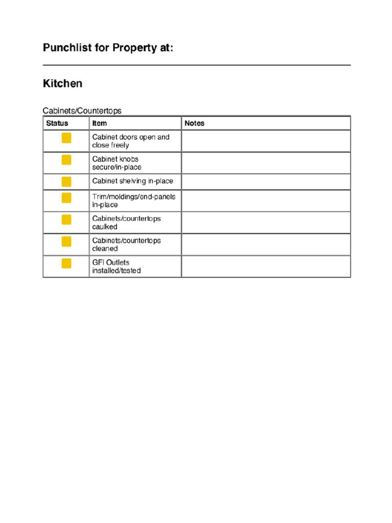 Rehab Checklist | PDF | Bathroom | Tap (Valve)