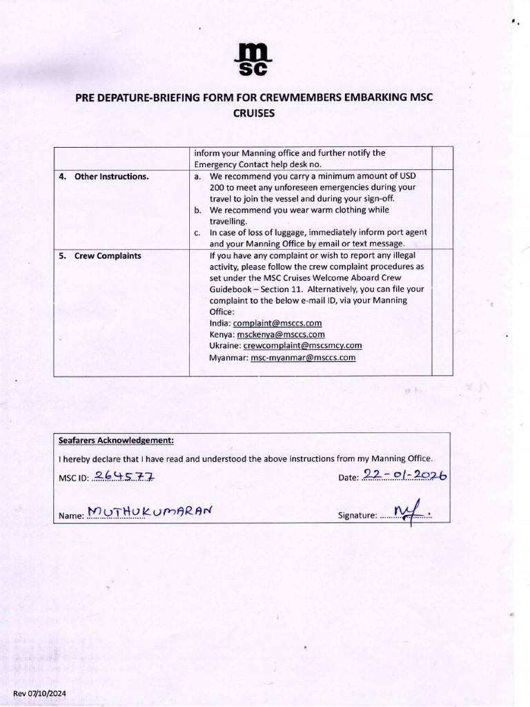 Pre Depature Briefing | PDF