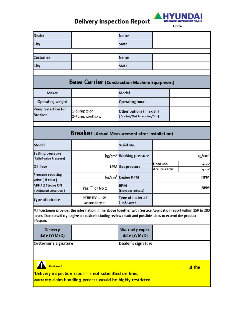 Deliver Inspection Report HDB Breakers_New 2020 | PDF | Machines ...