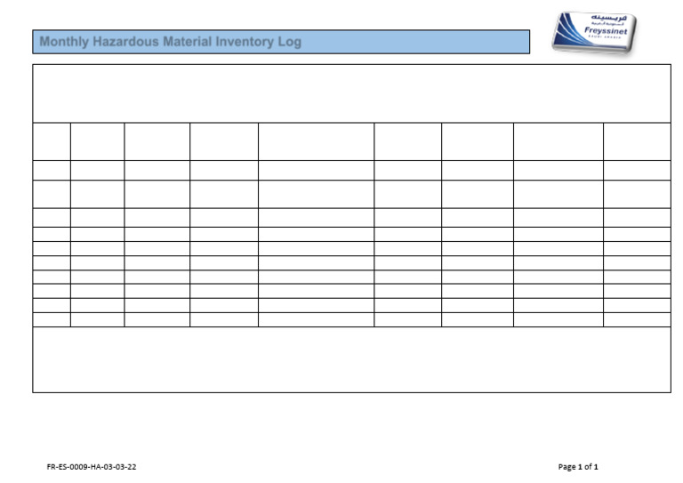 (Monthly Hazardous Materials Inventory Log) (1) | PDF