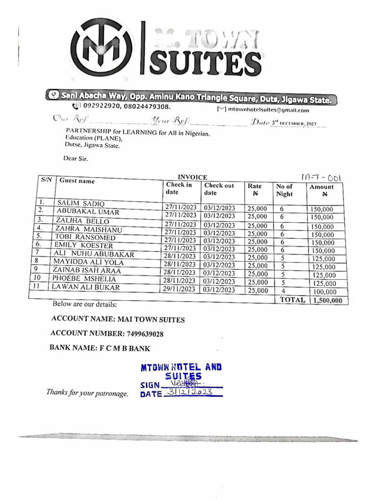 Mtown Invoice 1.5 | PDF