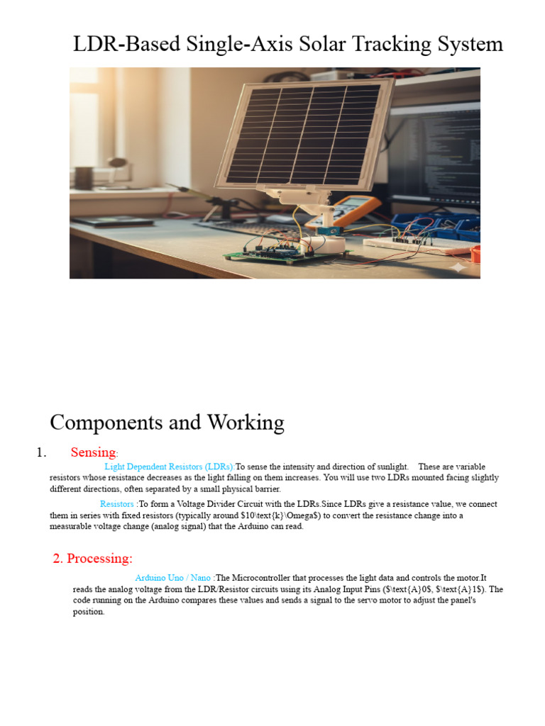 LDR-Based Single-Axis Solar Tracking System | PDF