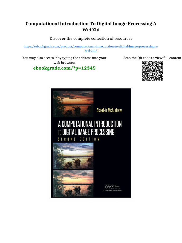 Computational Introduction to Digital Image Processing A Wei Zhi all ...