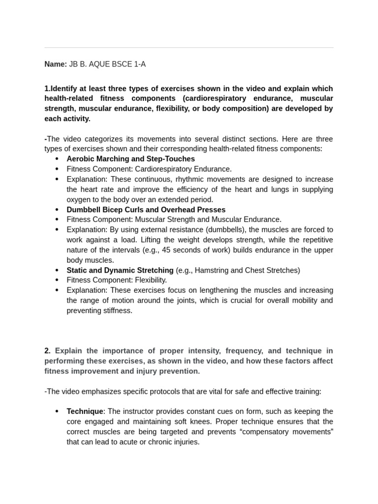 assignment | PDF | Physical Fitness | Flexibility (Anatomy)