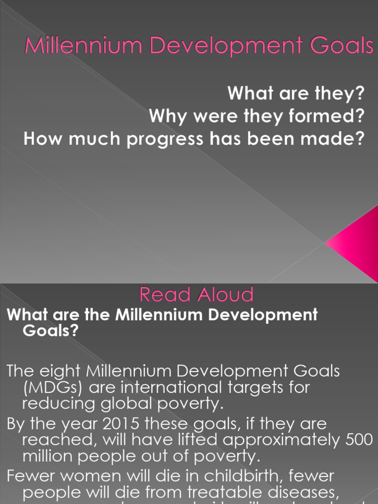 Millennium Development Goals | PDF