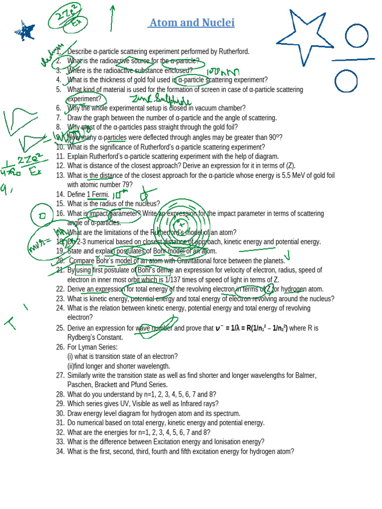 Atom and Nuclei Questions[1] | PDF | Atoms | Atomic Nucleus