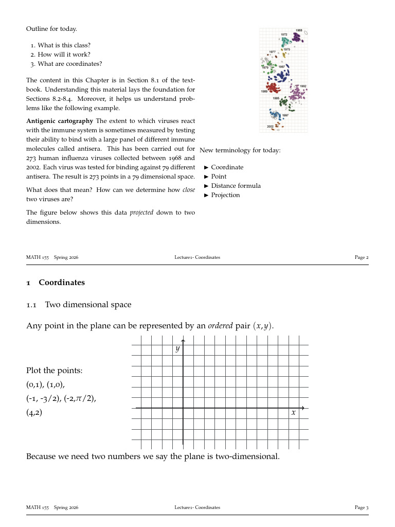 Lecture1 Coordinates | PDF | Mathematics | Geometry