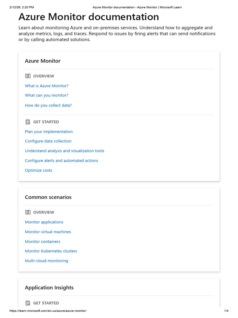 Azure Monitor Documentation | PDF | Microsoft Azure | Analytics