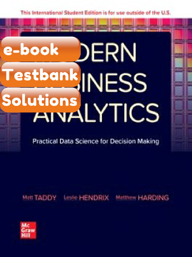 Testbank Modern Business Analytics Practical Data Science For Decision ...