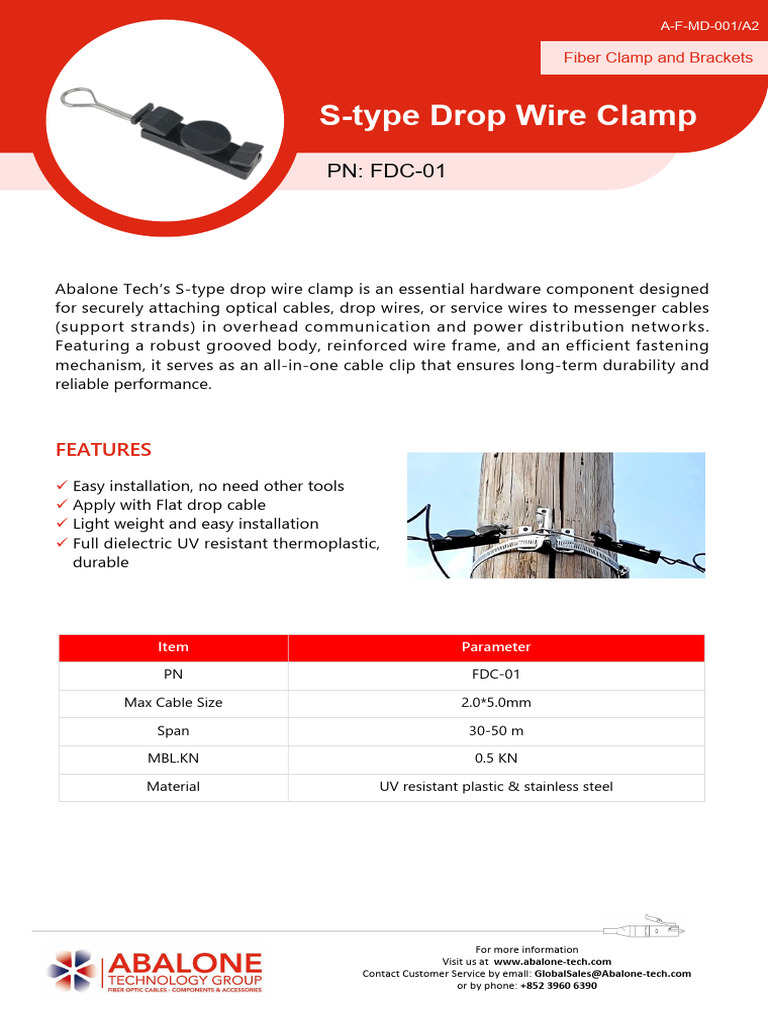 TDS TF 04 015 FDC01 S Type Drop Wire Clamp | PDF