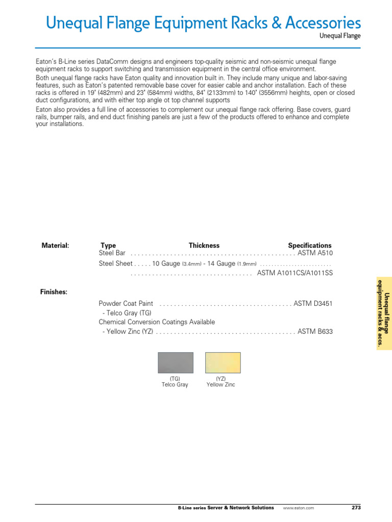 Unequal Flange Equipment Racks and Accessories | PDF | Manufactured ...