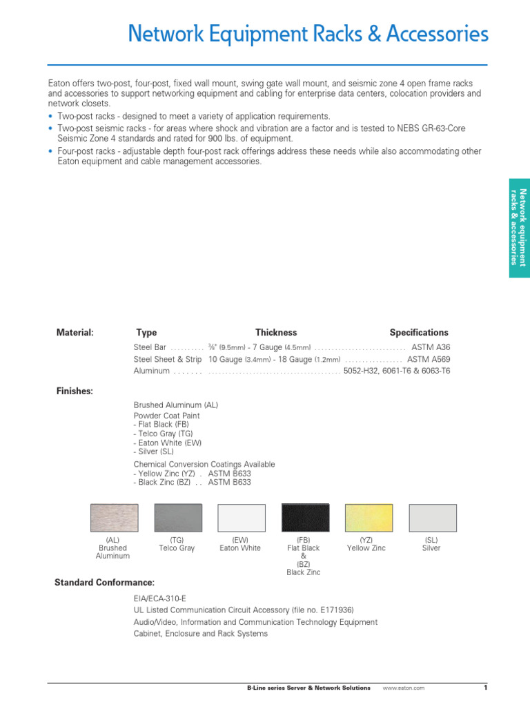 Network Equipment Rack and Accessories | PDF | Sheet Metal ...