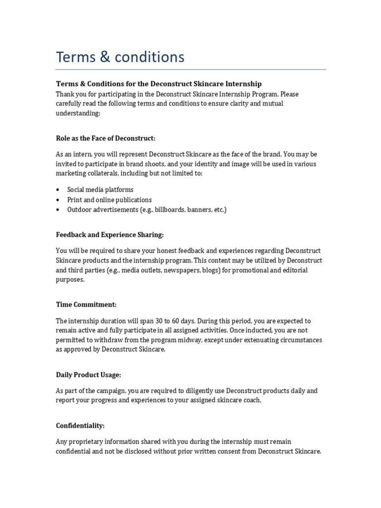 6964e17e34ff4 Deconstruct - Terms and Conditions | PDF