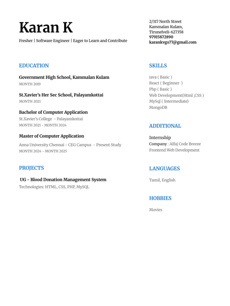 Resume Karan | PDF