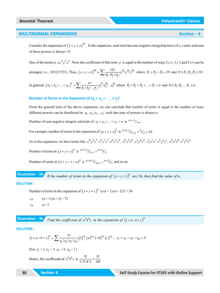Binomial Theorem Section-6 | PDF