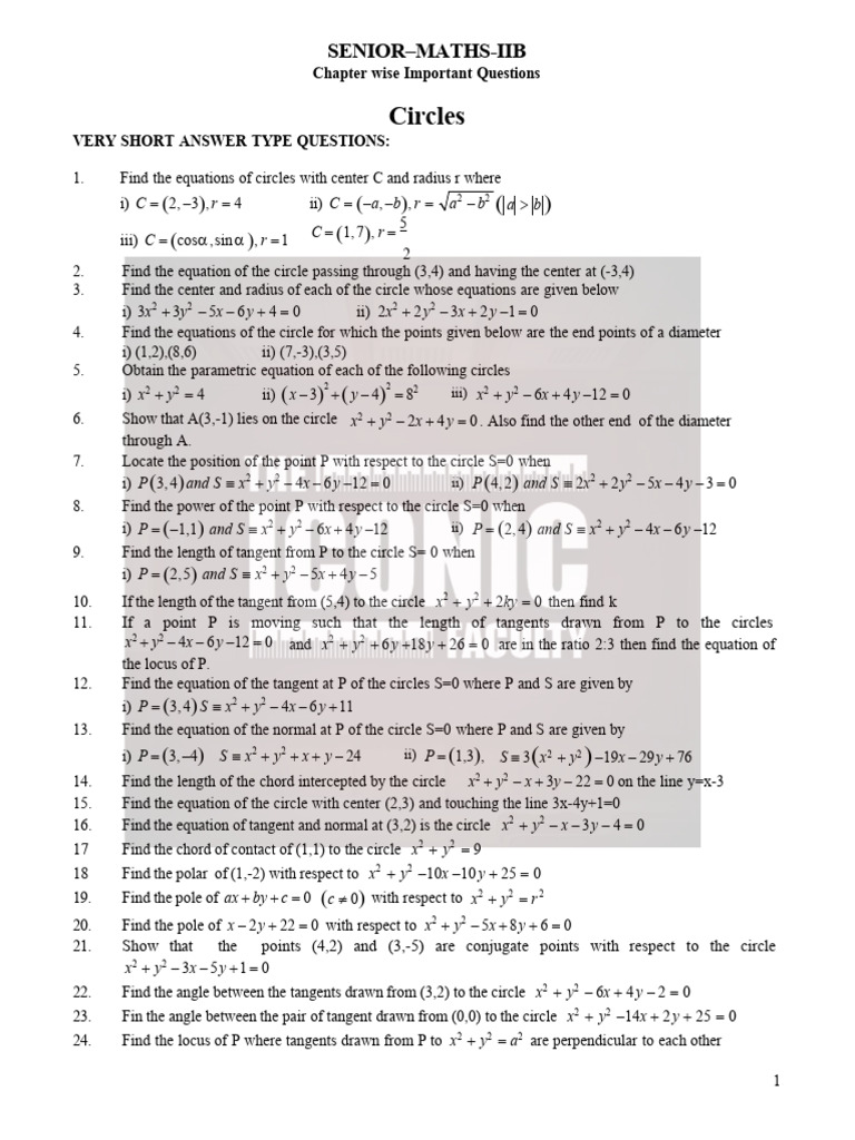 Maths 2b_Imp_Formulas&Questions (1).pdf With logo Iconi Faculty | PDF ...