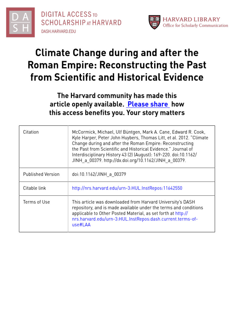McCormick Et Al - Climate Change During and After The Roman Empire ...