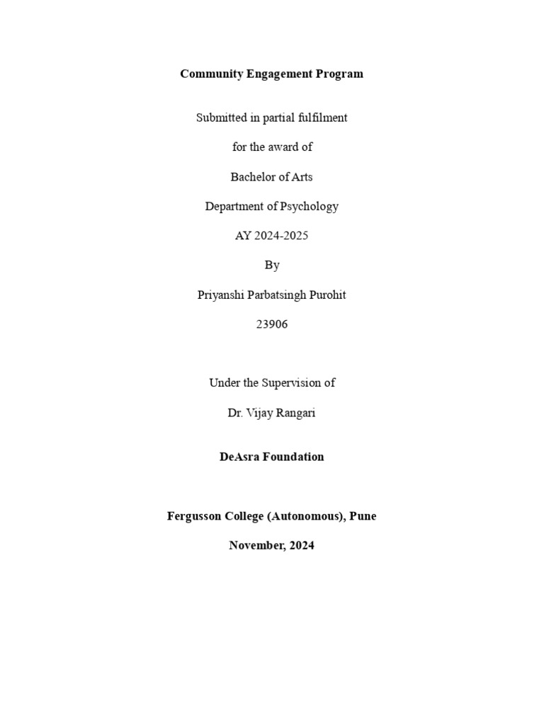 Community Engagement Program Final | PDF | Entrepreneurship ...