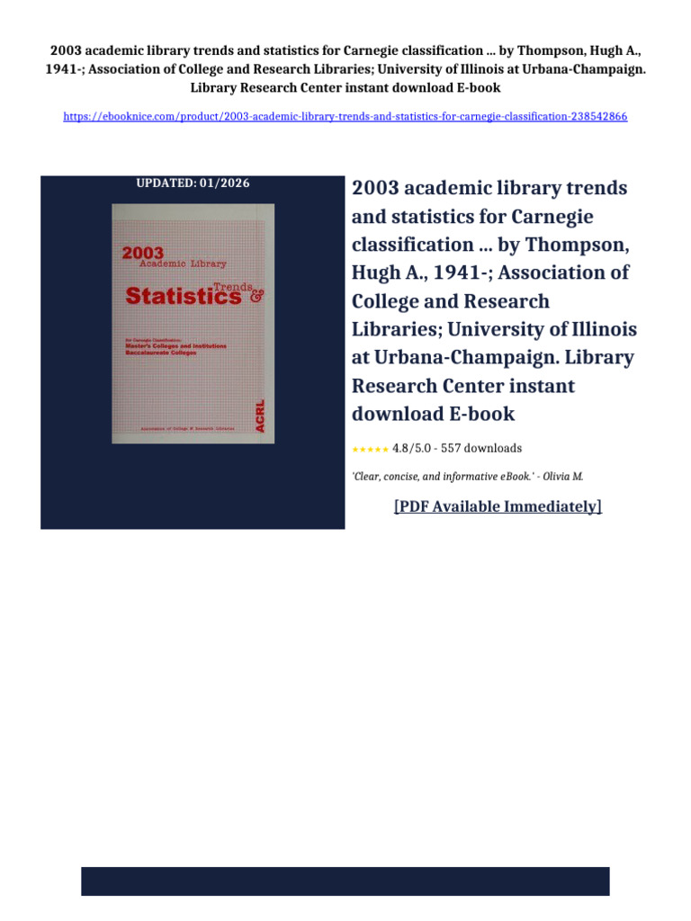 2003 academic library trends and statistics for Carnegie classification ...