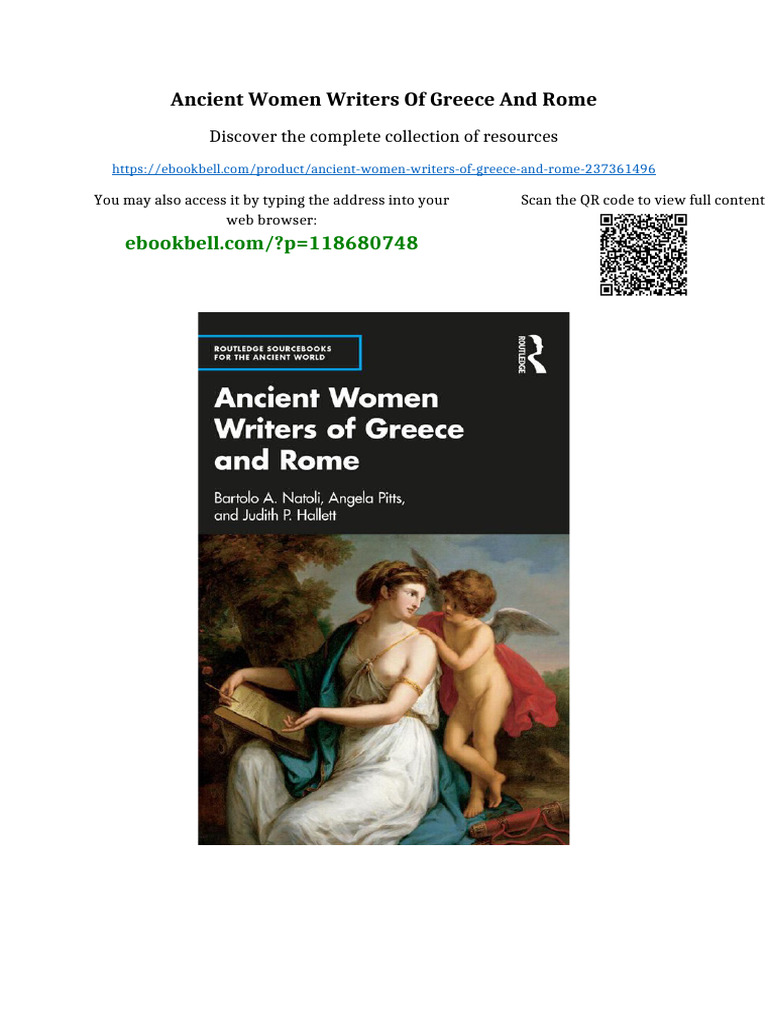 Ancient Women Writers of Greece and Rome newest edition 2025 | PDF ...