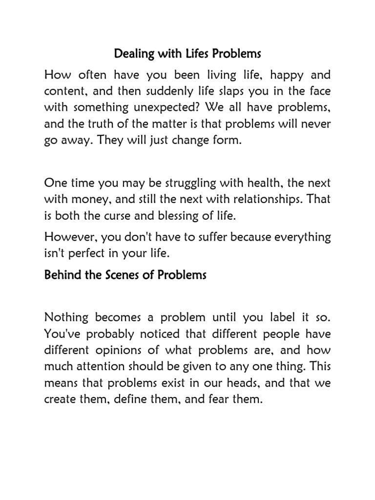 Dealing With Lifes Problems | PDF