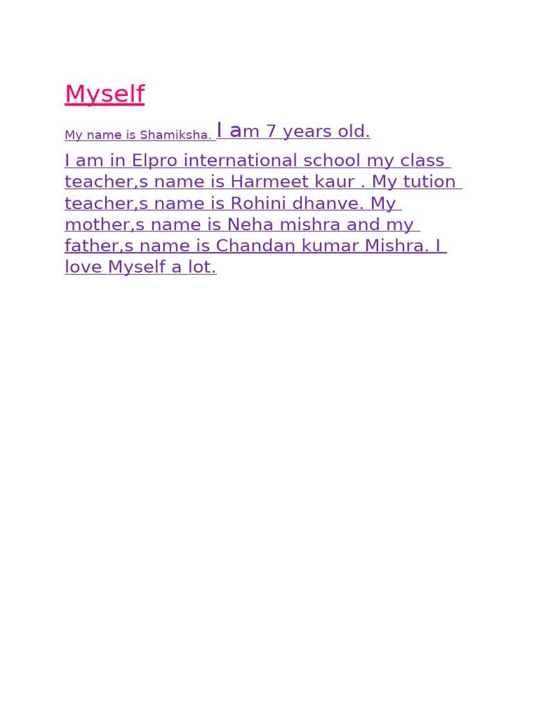 Myself | PDF