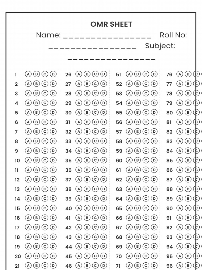 OMR Sheet | PDF