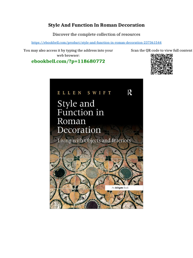 Style and Function in Roman Decoration Ready to Read | PDF | Property