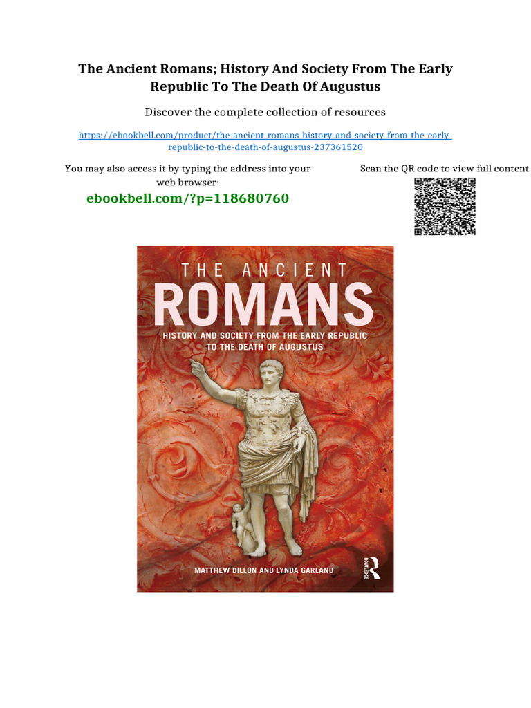The Ancient Romans History and Society From The Early Republic To The ...