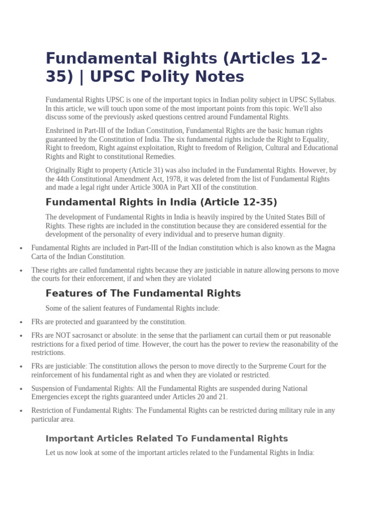 Fundamental Rights | PDF | Habeas Corpus | Justice