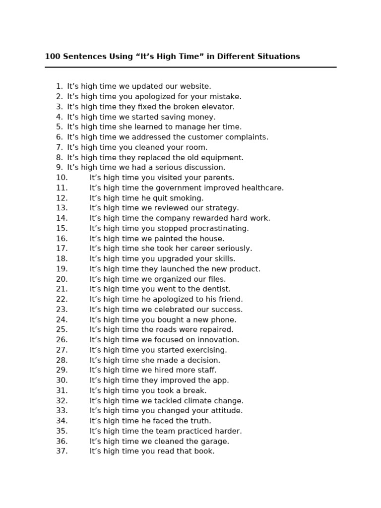 Effective Communication Sentences - high time | PDF