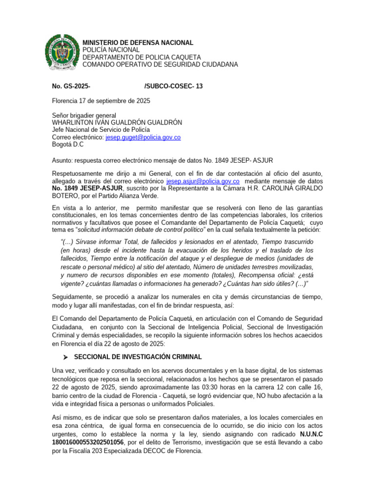 Debate de Control Político | PDF | Policía | Crímenes